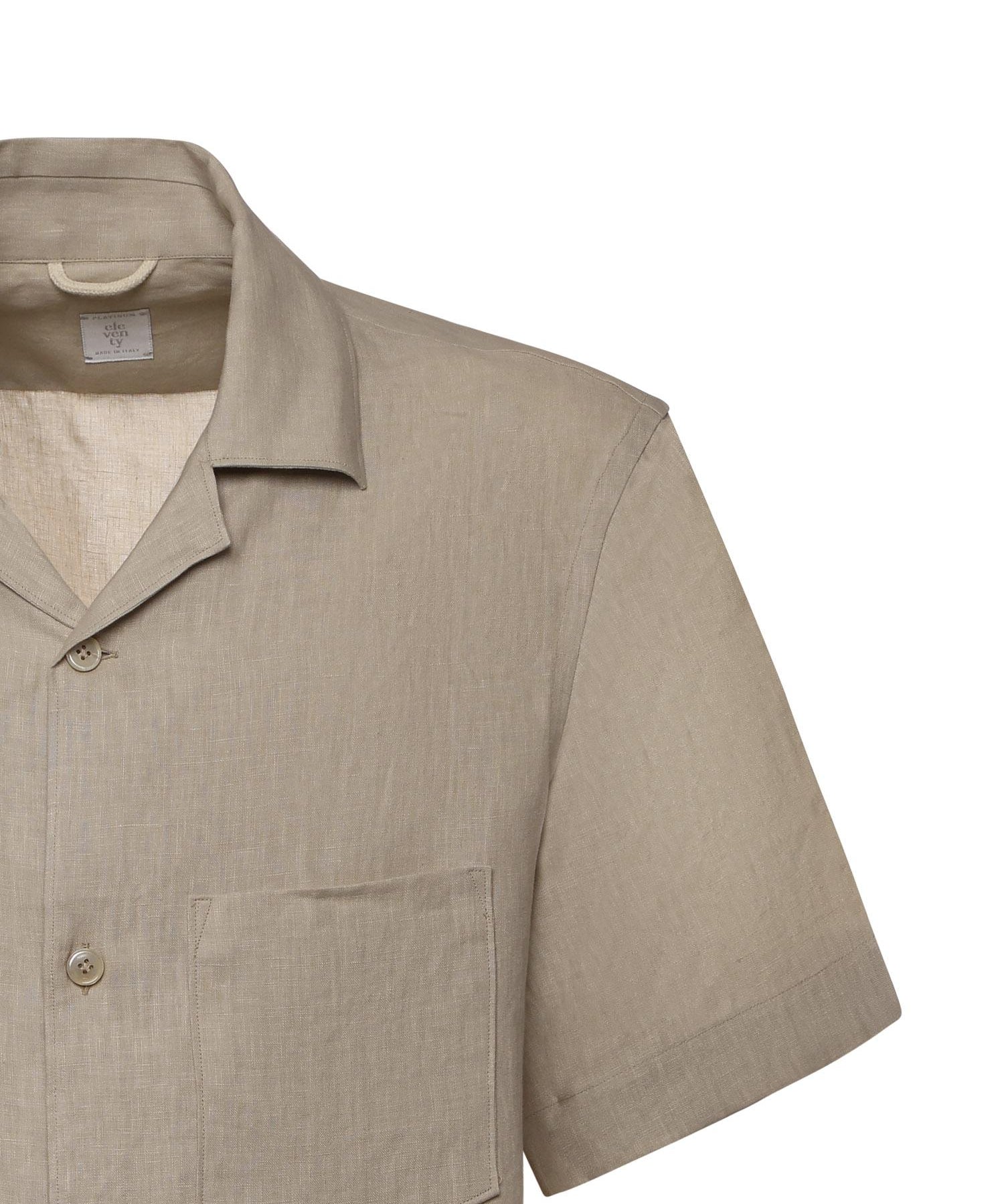 Camicia da bowling in lino M75CAMK09TES0I139 02NN ELEVENTY 