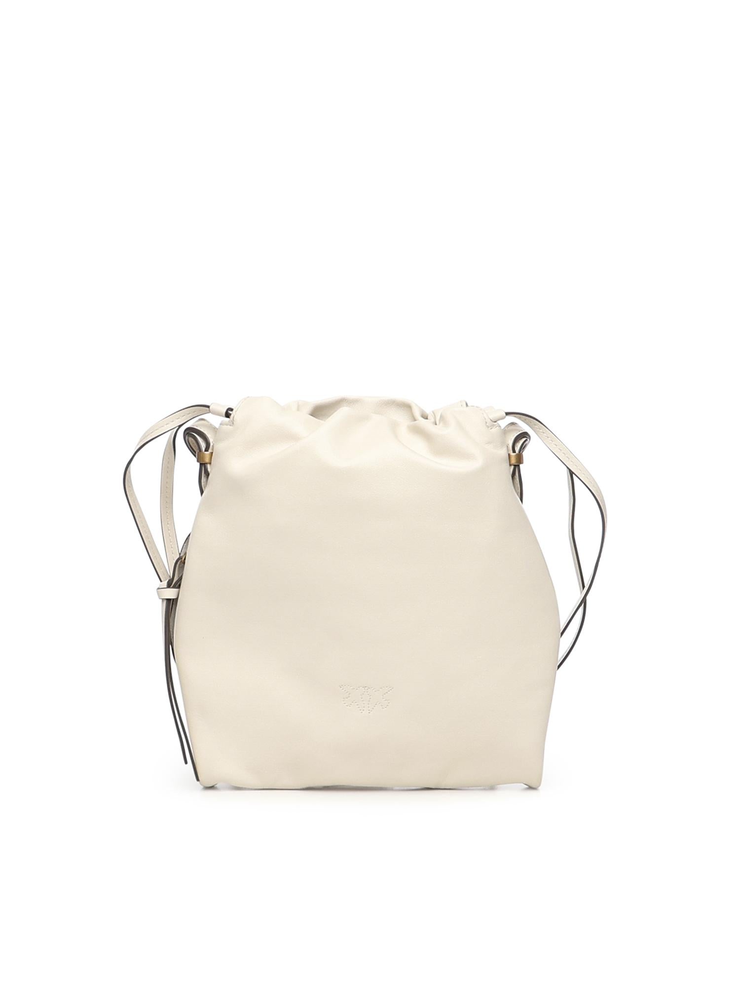 Borsa a spalla Mini Slouchy Bag in pelle con logo 105362 A0QOZ14Q PINKO 