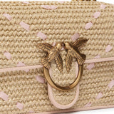 Borsa Mini Love Bag One Light in rafia e pelle 104550 A1RLHN2Q PINKO 