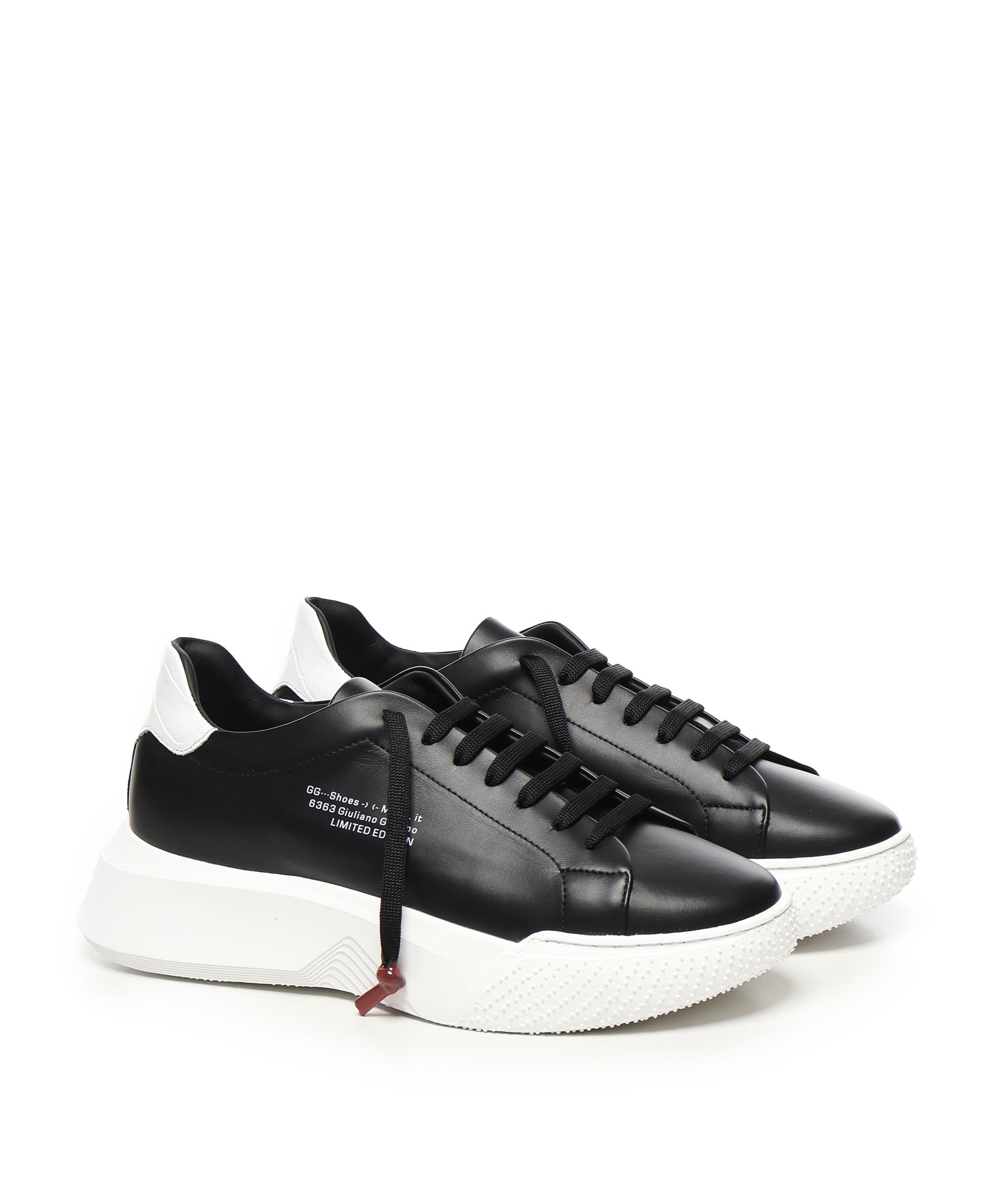 Sneakers Nemesis in nappa NEMESIS2 TRIPLEBLACK/WHITE GIULIANO GALIANO 