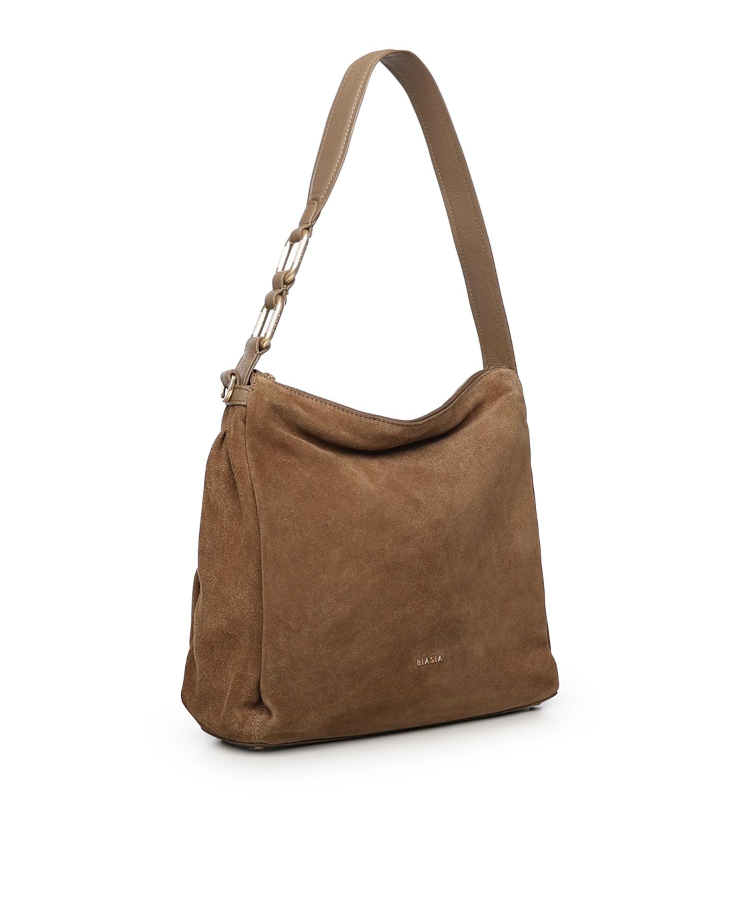 Borsa a spalla in camoscio BIBP9DP02C TAUPE BIASIA 