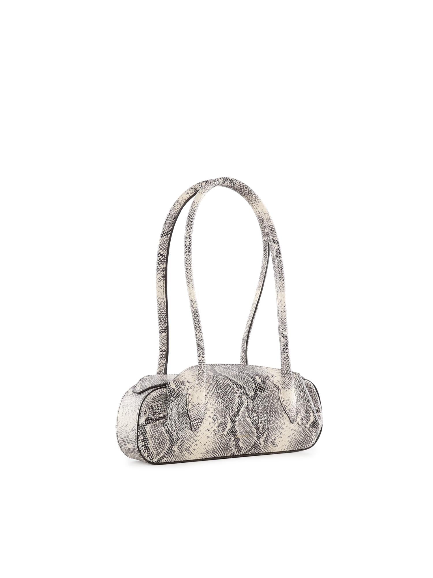 Borsa a spalla Oyster in pelle OYSTER SHOULDER BAG MINI ASH SNAKER YUZEFI 