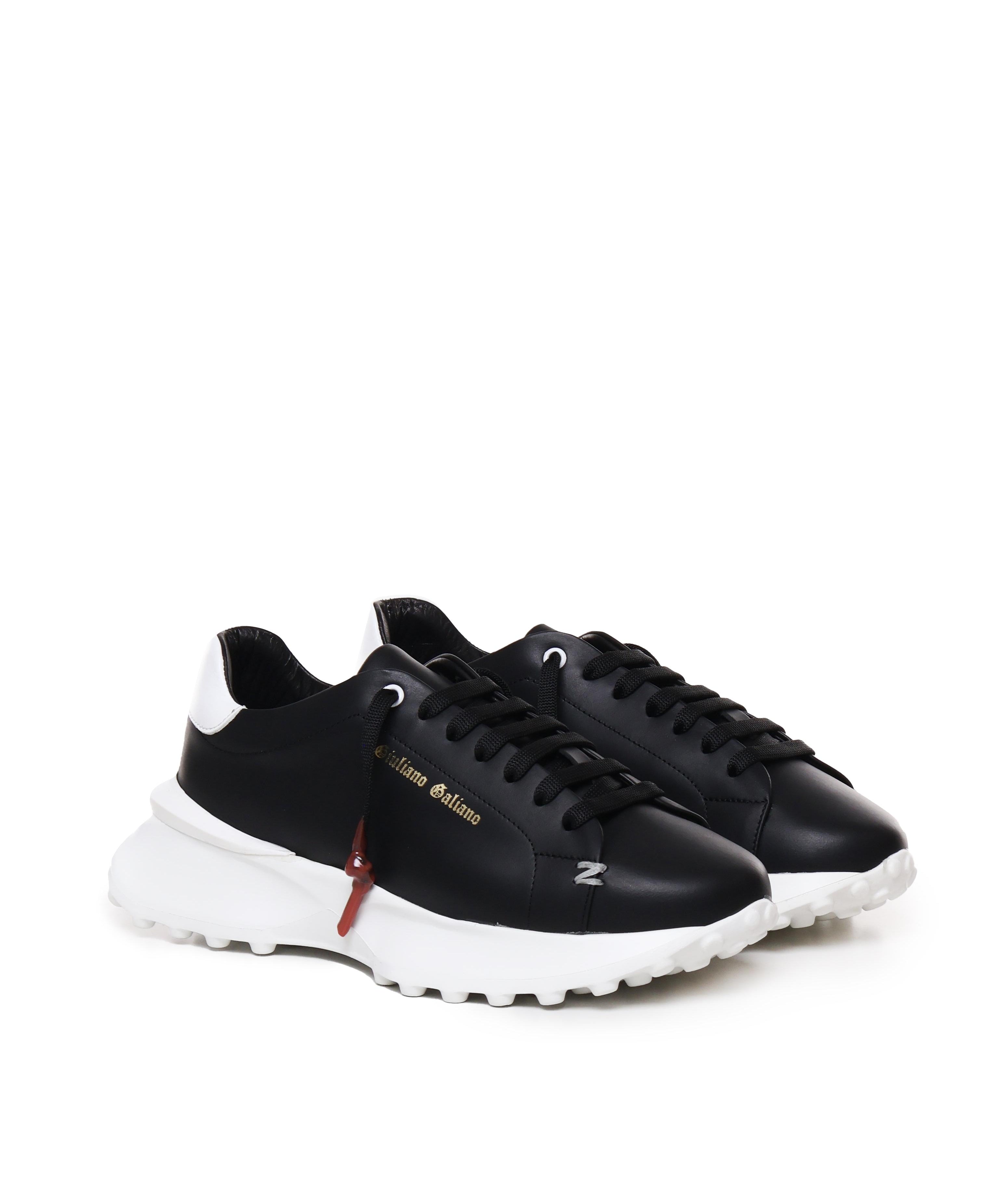 Sneakers raptor 1 in pelle<BR/> RAPTOR1 NAPPABLACK/WHITE GIULIANO GALIANO 