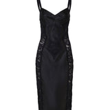 Abito longuette corsetteria in raso e pizzo F6JKZT GDCL9N0000 DOLCE & GABBANA 