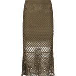 Gonna lunga effetto crochet fantasia 104732 A2FFX26 PINKO 