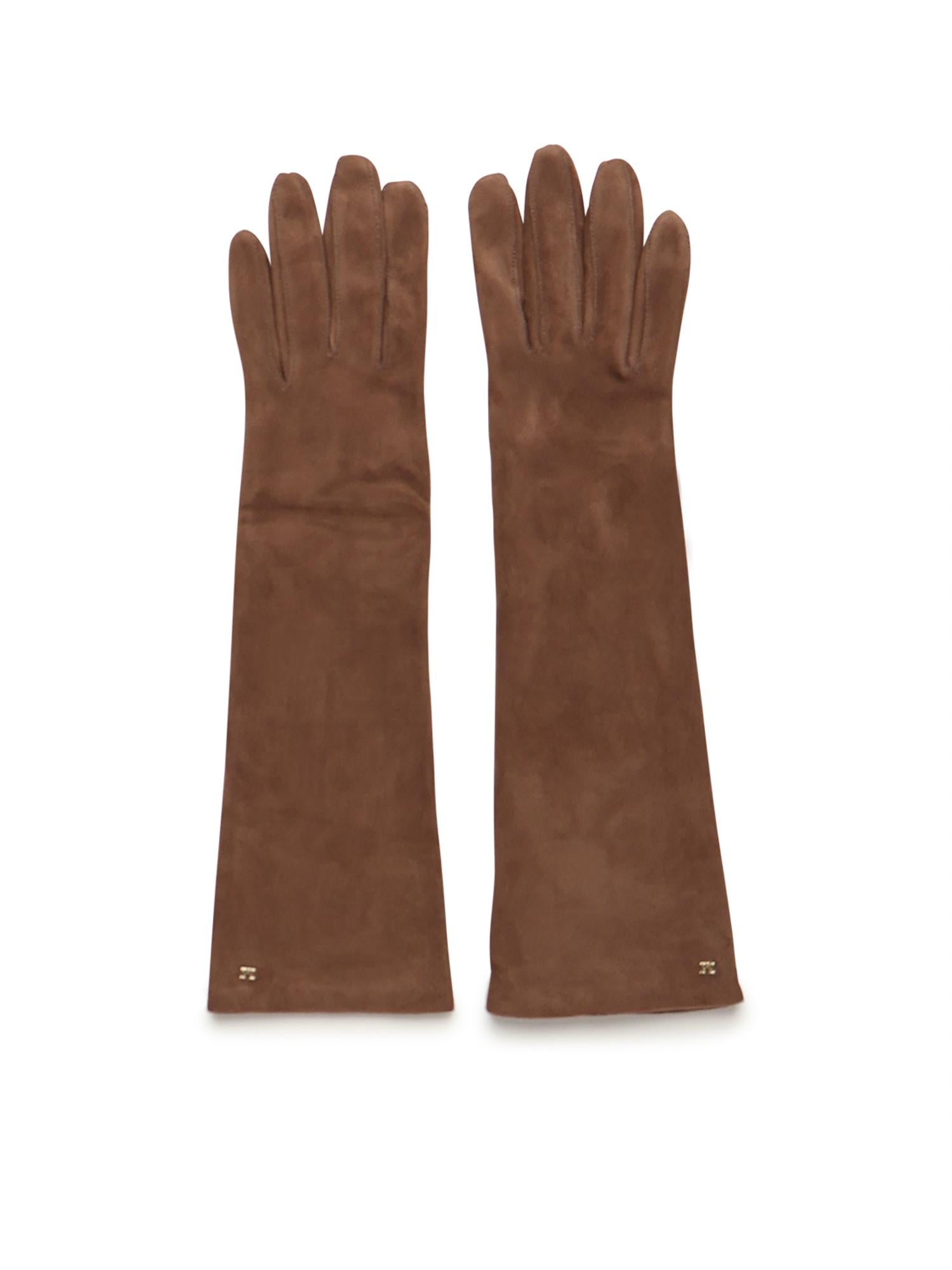 Guanti lunghi in nappa scamosciata 2524566013600 001 MAX MARA 