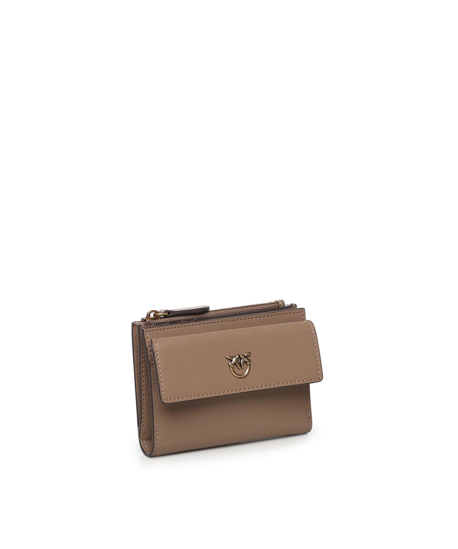 Portafoglio compatto in pelle con logo 103612 A0F1D01Q PINKO 