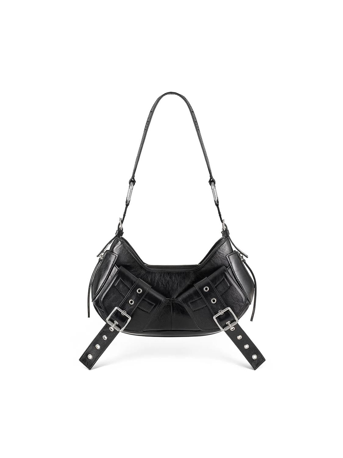 Borsa a spalla Y2K FBBP70001STR -NERO/NIKEL BIASIA 