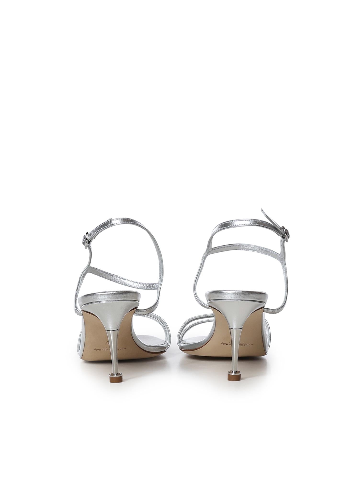 Sandali Ciagapla in pelle metallizzata 1263168 0454 MANOLO BLAHNIK 