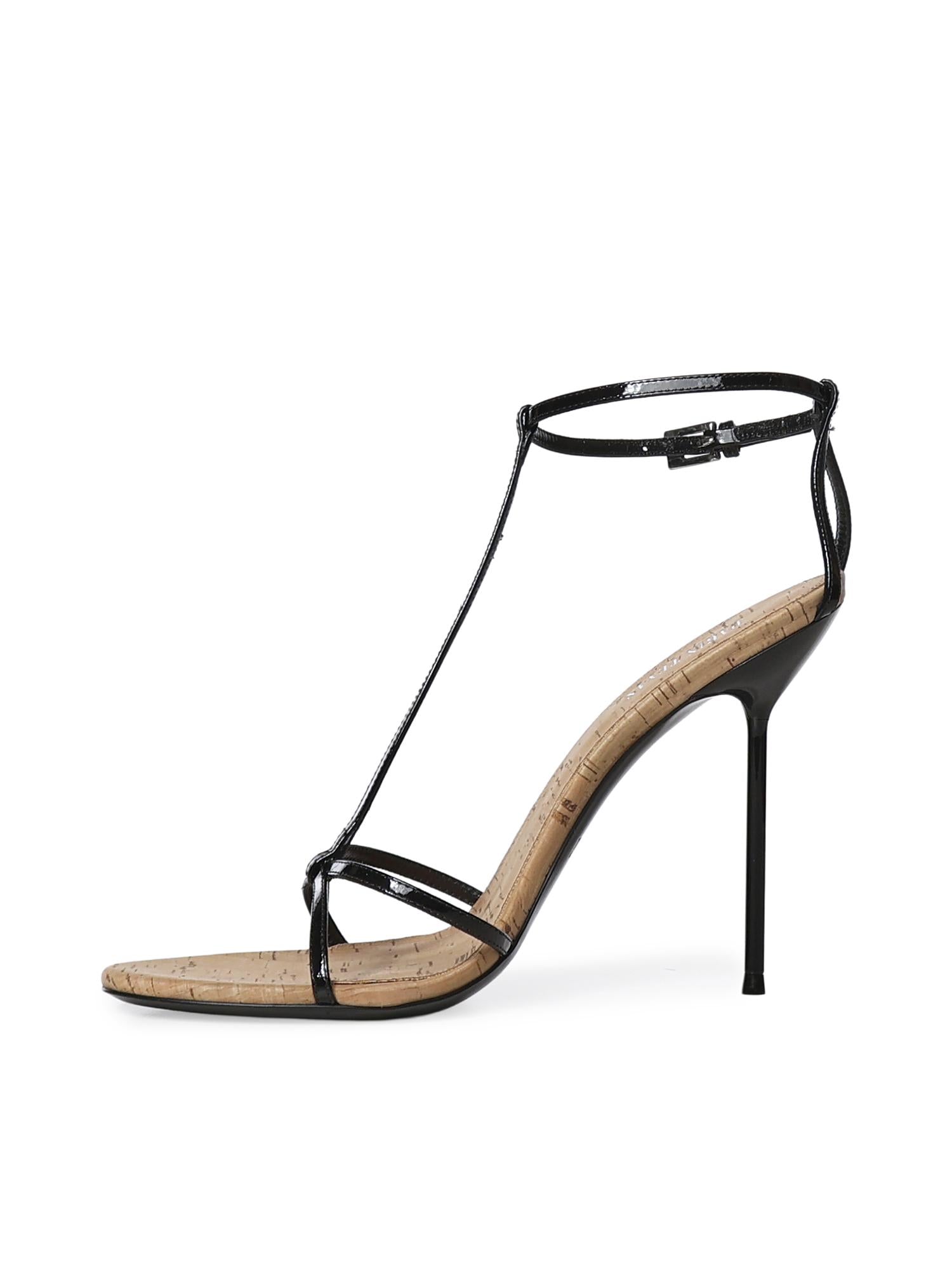 Sandali Lidia T-Strap in vernice e sughero PX1941 XVNCKBLACK-NATURALE PARIS TEXAS 