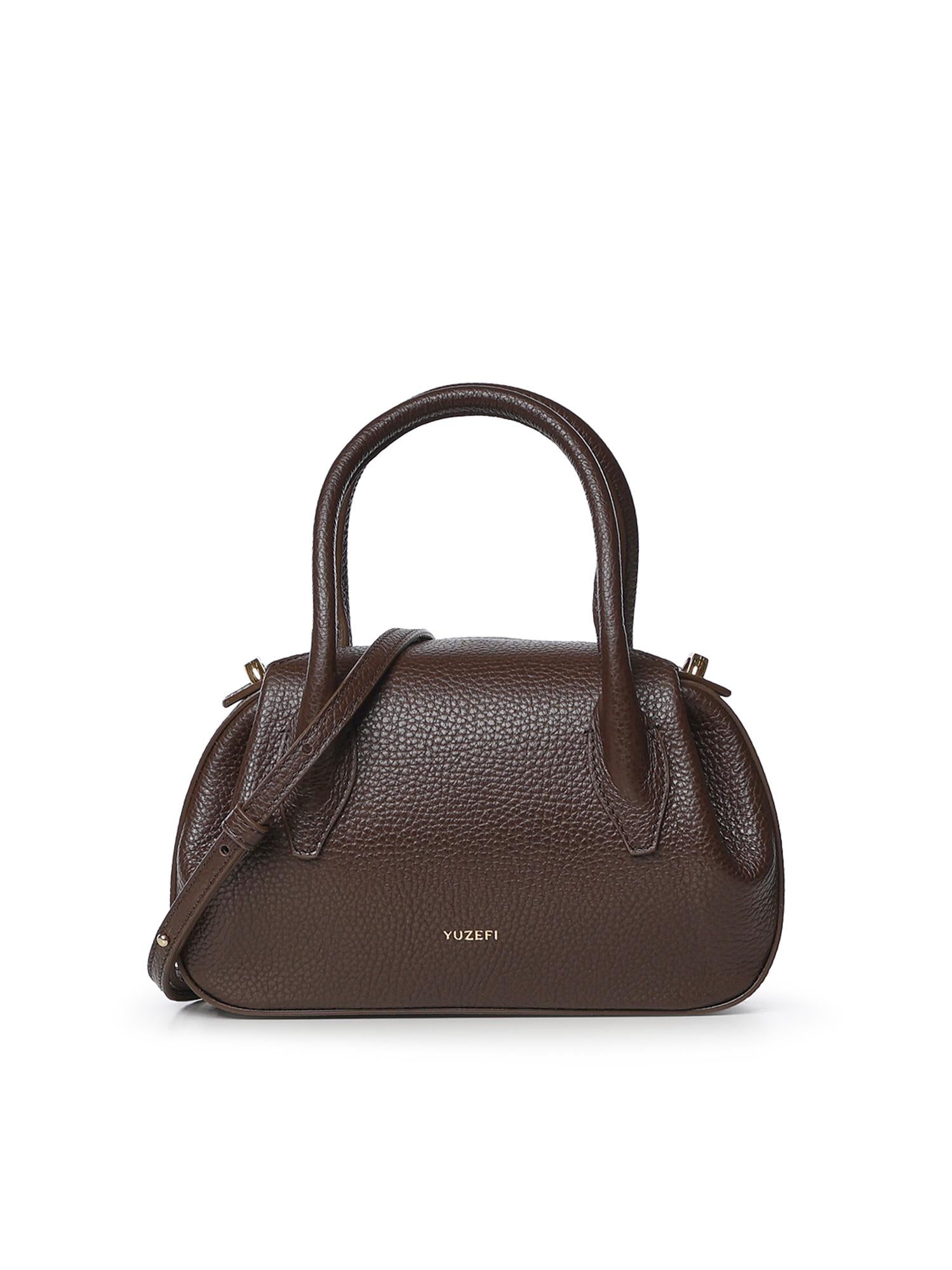 Mini bag Oyster in pelle OYSTER MINI DUFFLE PEBBLE GRAIN LEATHER  YUZEFI 