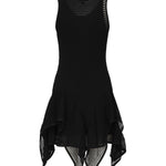 Abito corto con ruche in maglia AA9R2710K074B 995 ALAIA 