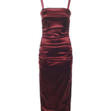 Abito drappeggiato in raso stretch F6TYJT FURADR2723 DOLCE & GABBANA 