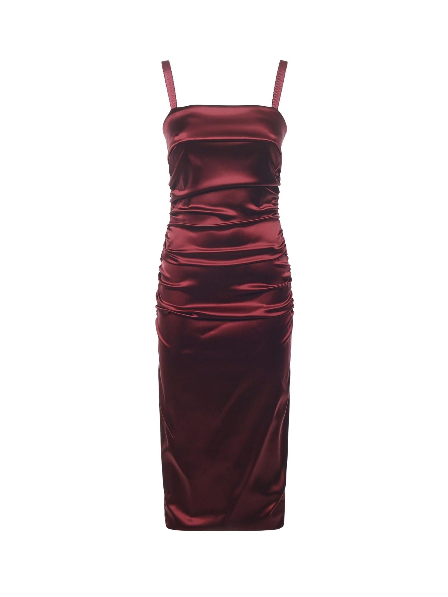 Abito drappeggiato in raso stretch F6TYJT FURADR2723 DOLCE & GABBANA 