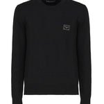 Maglia girocollo in lana con etichetta logata GXO39T JEMQ4N0000 DOLCE & GABBANA 