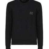 Maglia girocollo in lana con etichetta logata GXO39T JEMQ4N0000 DOLCE & GABBANA 