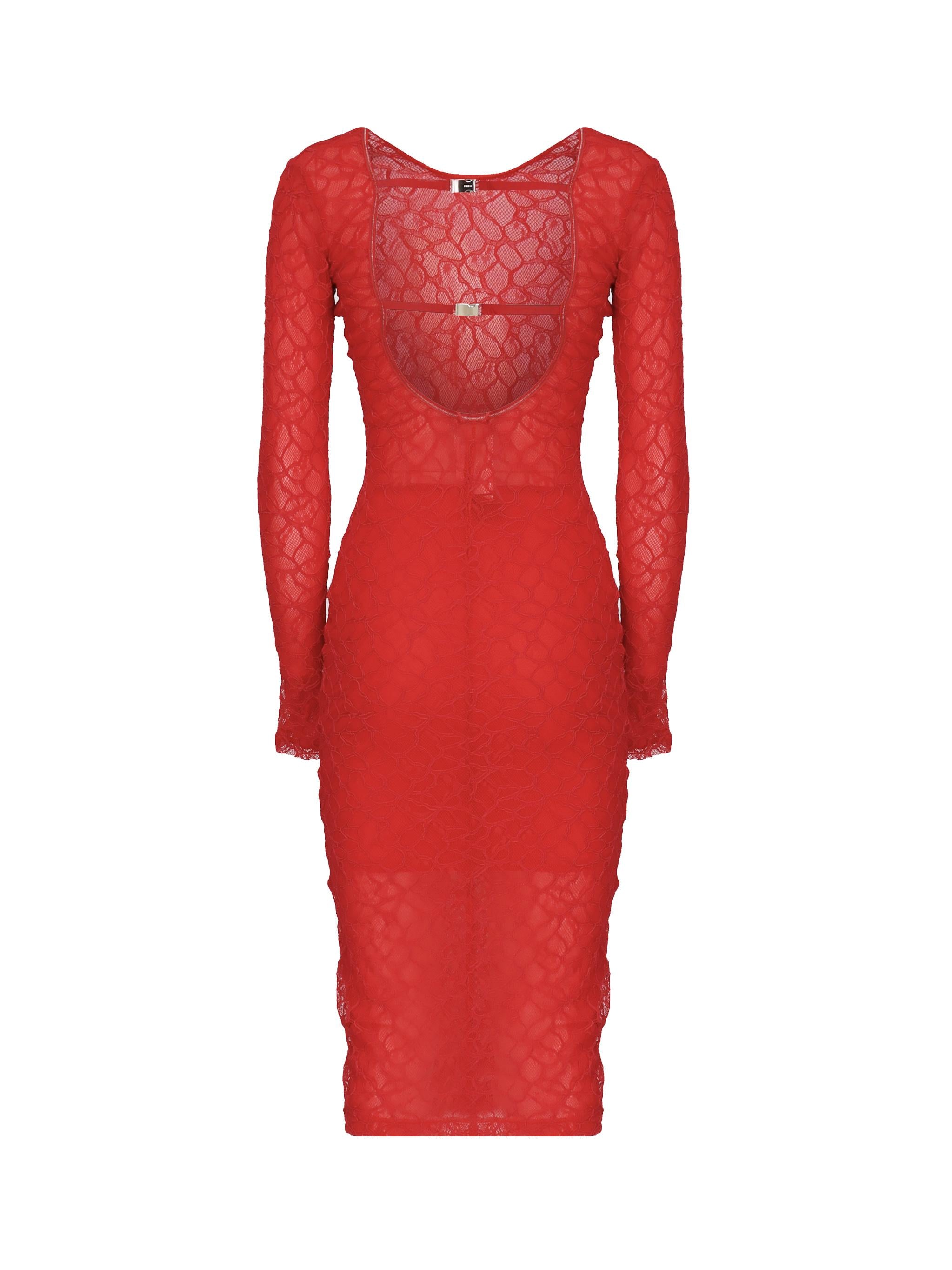 Abito in pizzo con schiena scoperta 105227 A2M5RA1 PINKO 