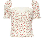 Top in charmeuse stampa Roselline F7BK1T FSA79HA5XJ DOLCE & GABBANA 