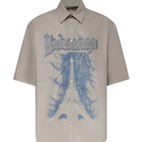 Camicia in cotone con stampa logo 869793 TRM282967 BALENCIAGA 