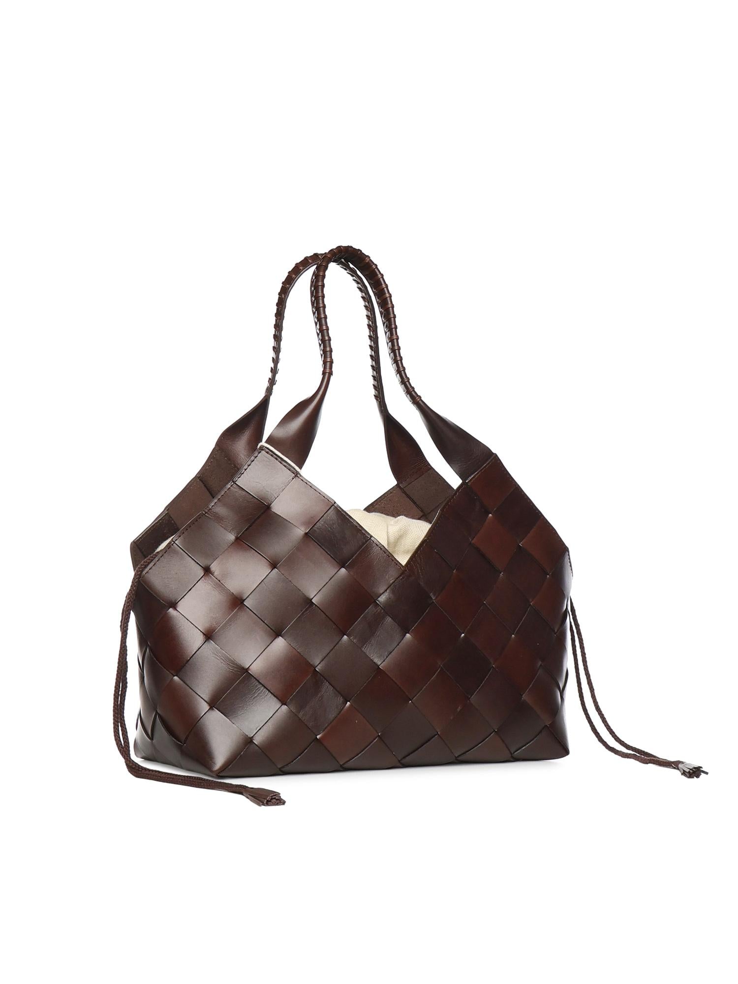 Borsa tote Castello in pelle 8111 DK BROWN DRAGON DIFFUSION 