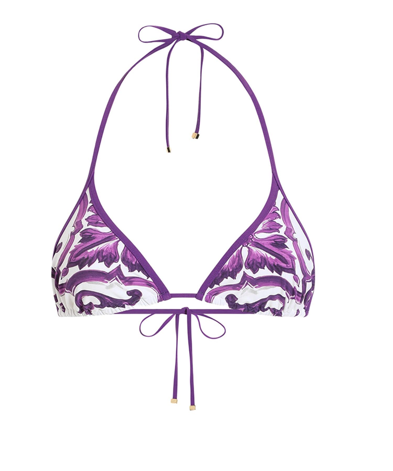 Bikini a triangolo con stampa maiolica O8A02J ONO19IP3TN DOLCE & GABBANA 