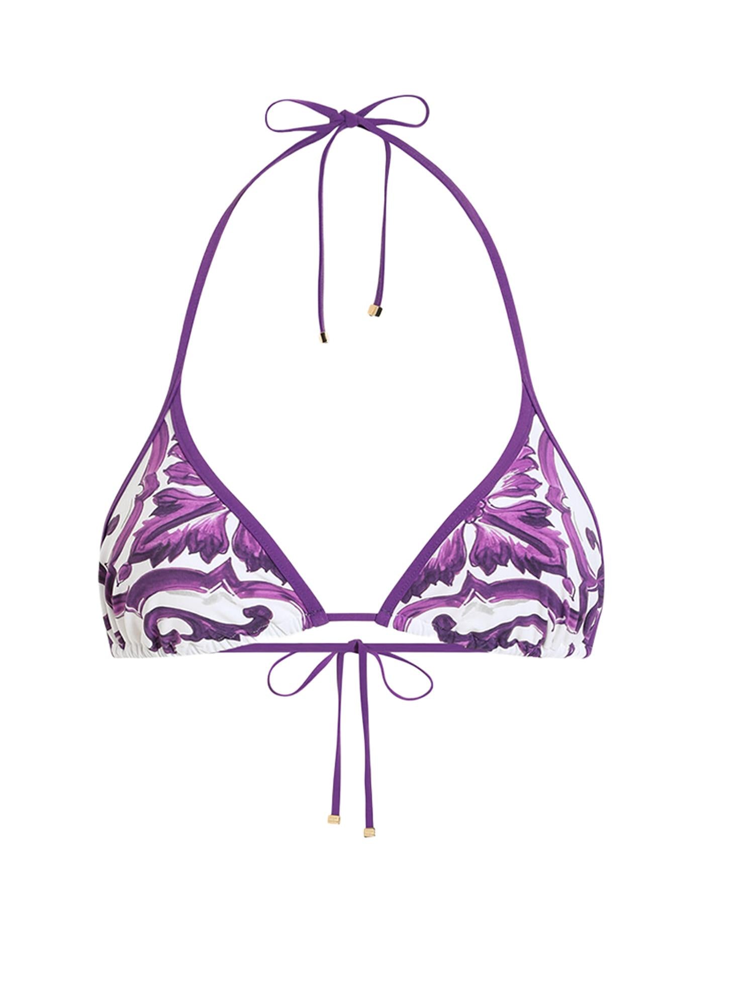 Bikini a triangolo con stampa maiolica O8A02J ONO19IP3TN DOLCE & GABBANA 