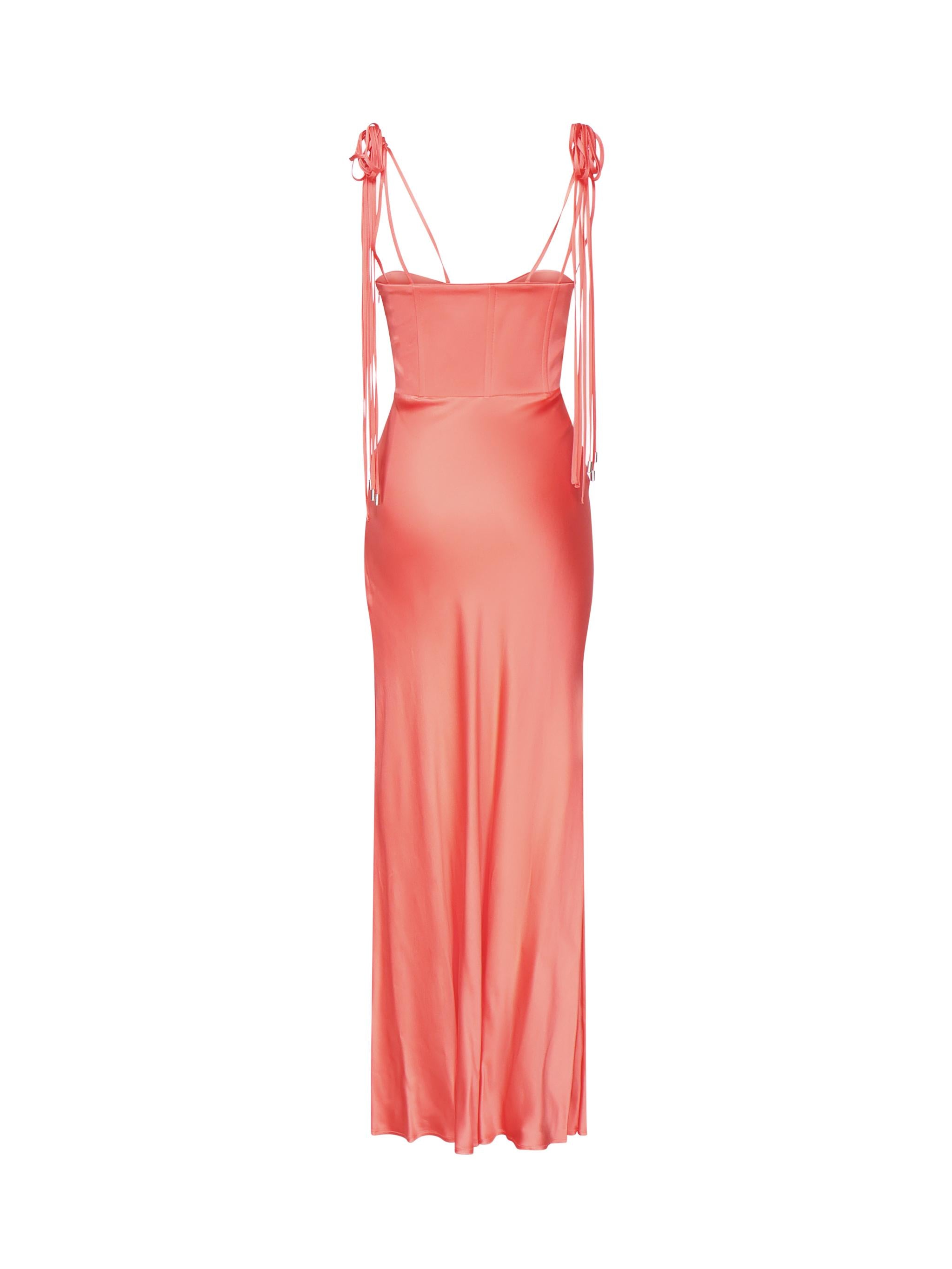 Abito lungo in satin 104996 A2GZN53 PINKO 