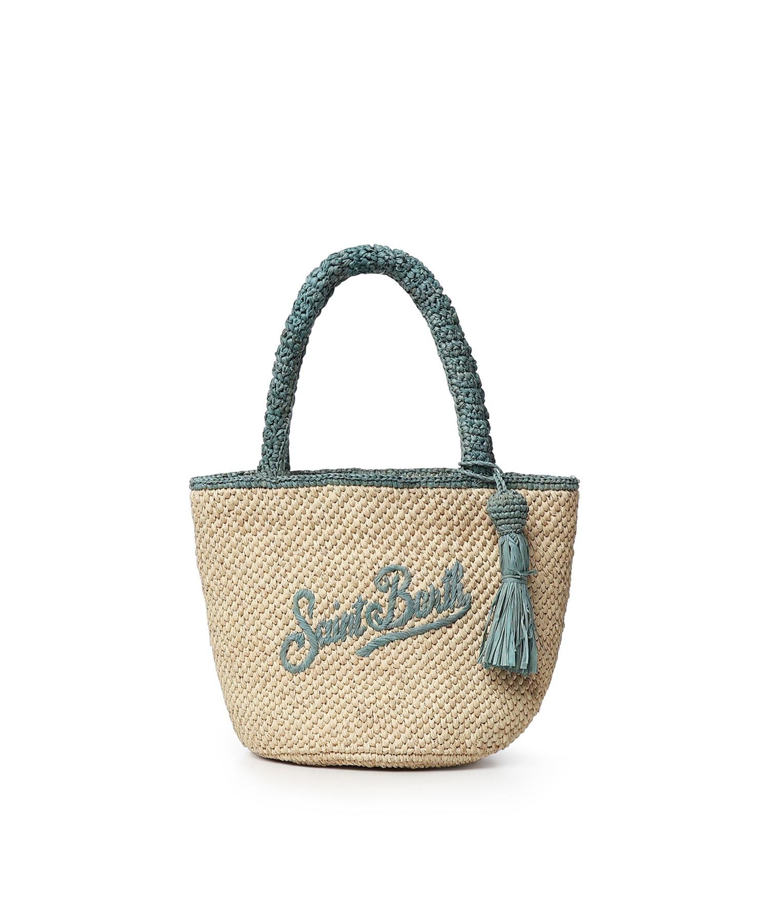 Borsa Marcy medium in raffia con logo MARR002 00221L MC2 SAINT BARTH 