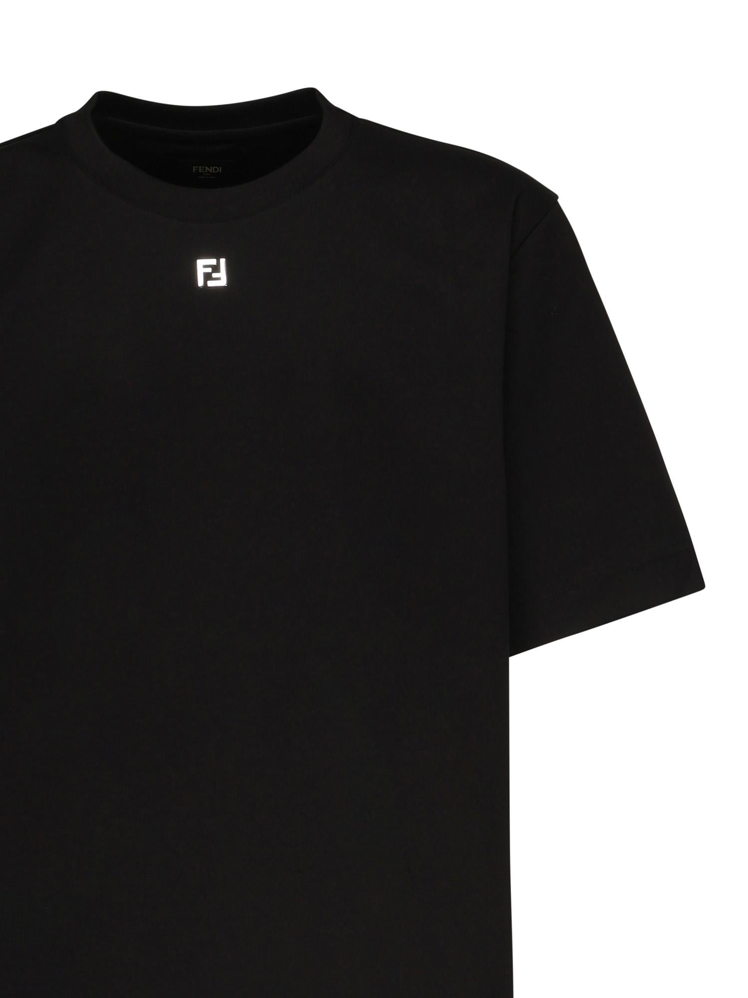 T-shirt in cotone con logo<BR/> FY0936 ARYYF0QA1 FENDI 