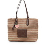 Borsa shopping Cassie con logo 73BS9M801 CASSIENATURALE/MORO V° 73 