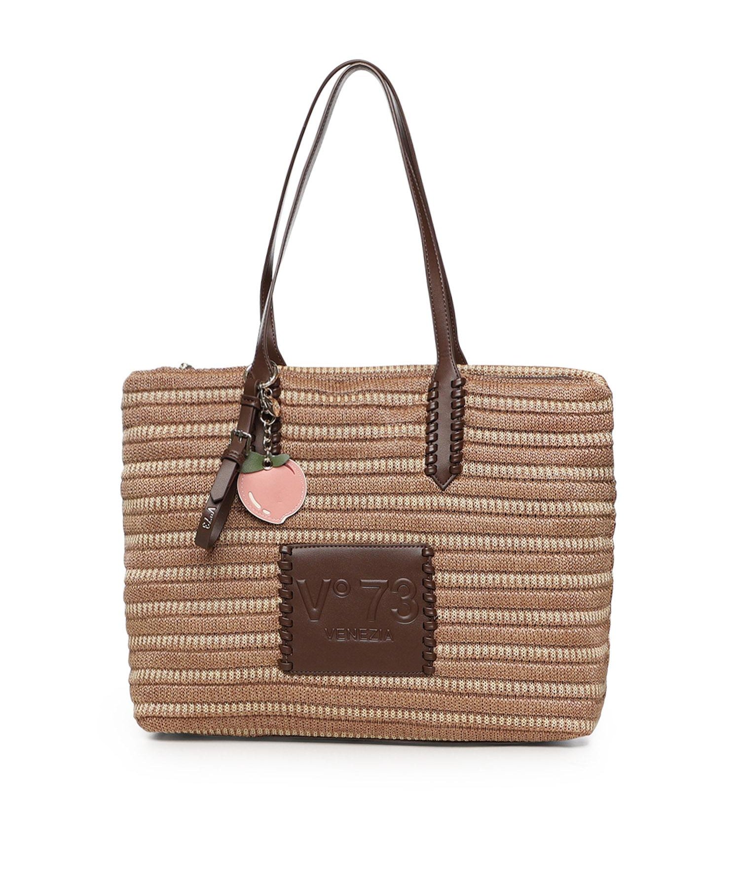 Borsa shopping Cassie con logo 73BS9M801 CASSIENATURALE/MORO V° 73 