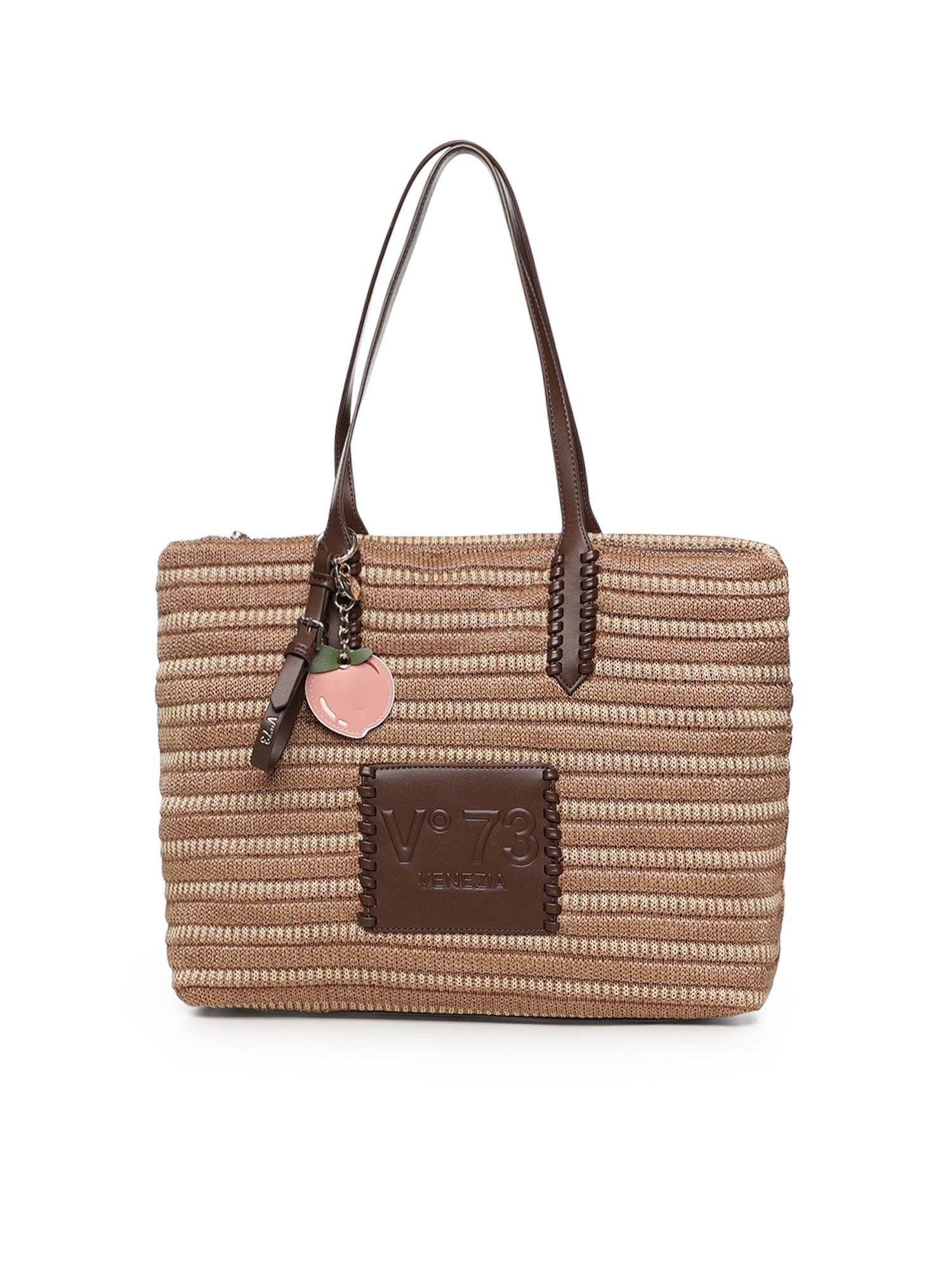 Borsa shopping Cassie con logo 73BS9M801 CASSIENATURALE/MORO V° 73 