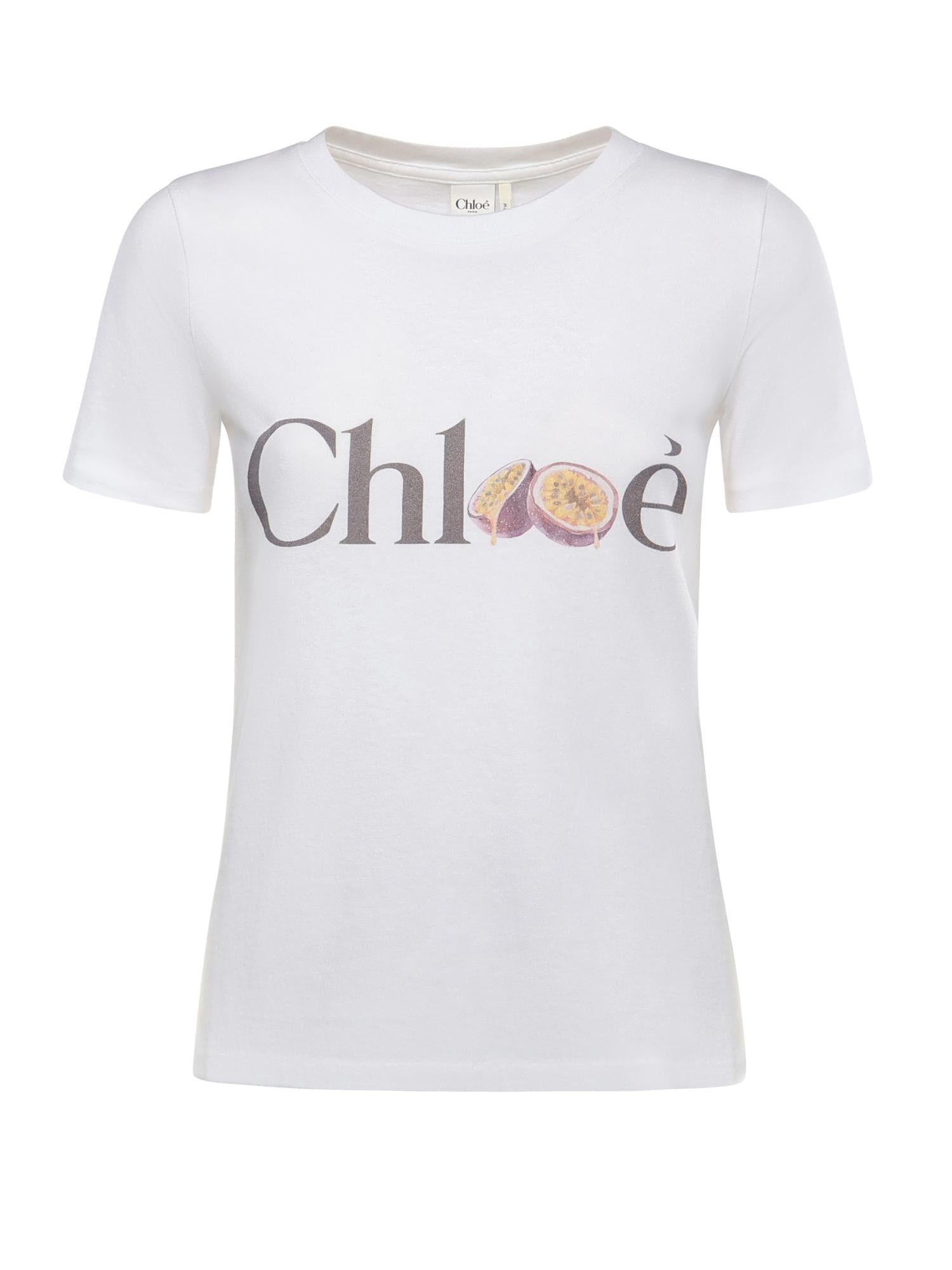 T-shirt in jersey di cotone con logo CH26SJH08197 101 CHLOÉ 