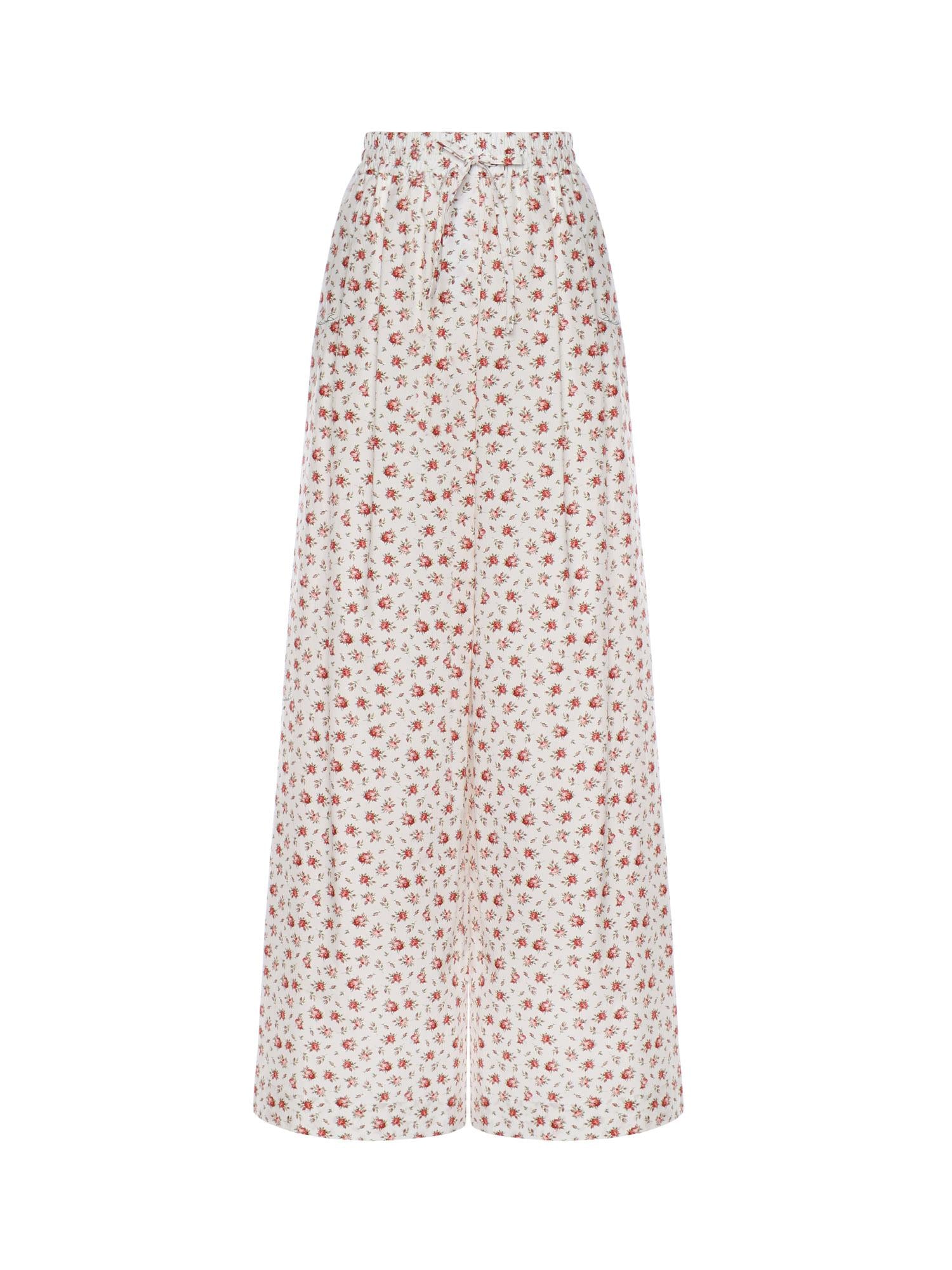 Pantaloni in popeline stampa Roselline FTDCOT HS5UBHA5XJ DOLCE & GABBANA 