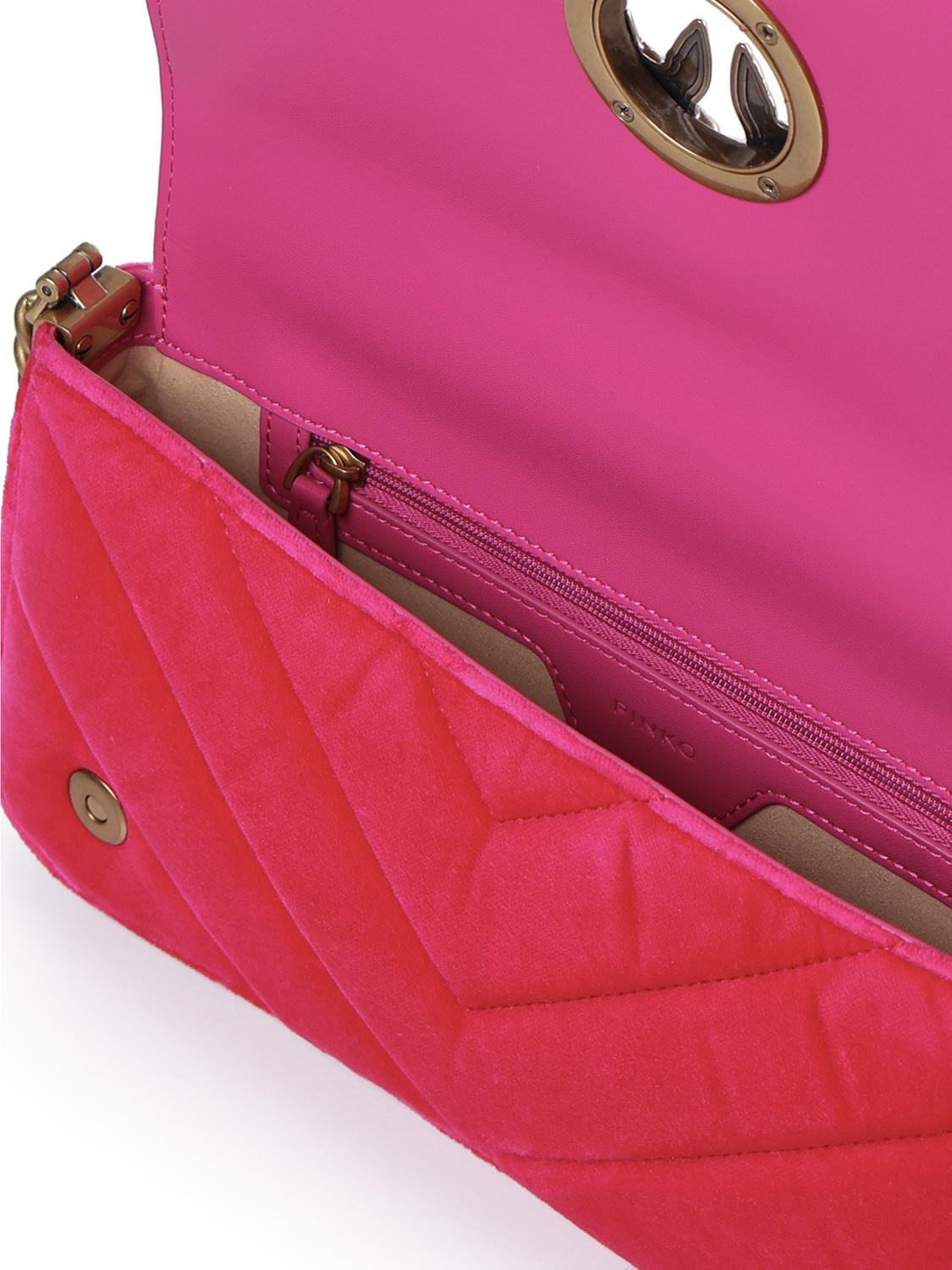 Borsa Love Click Horizontal mini in velluto 100068 A17GQ83Q PINKO 
