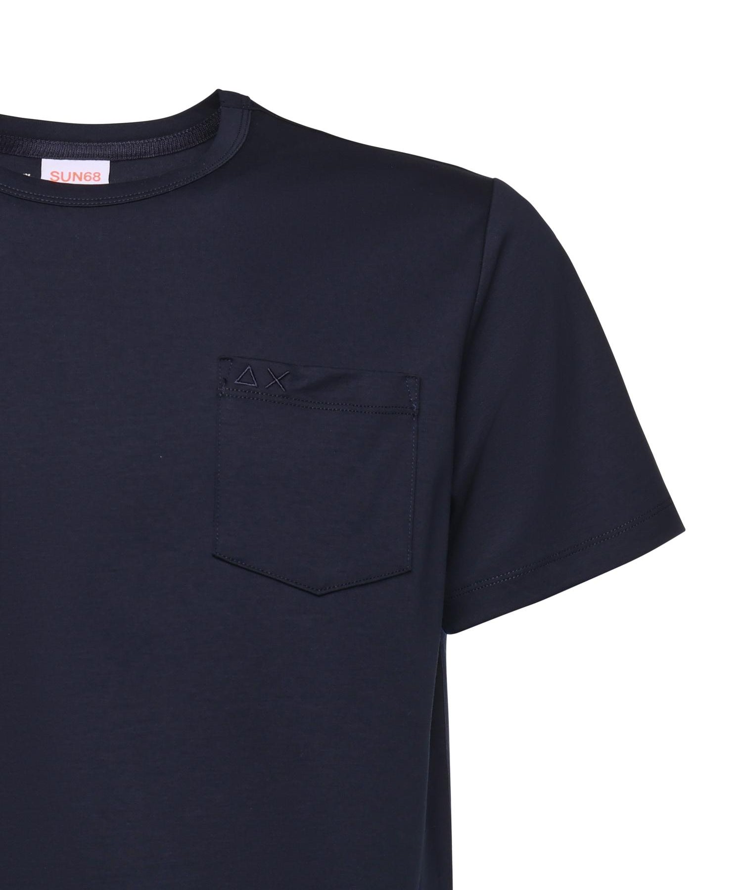 T-shirt in jersey di cotone con taschino T45101 07 SUN 68 
