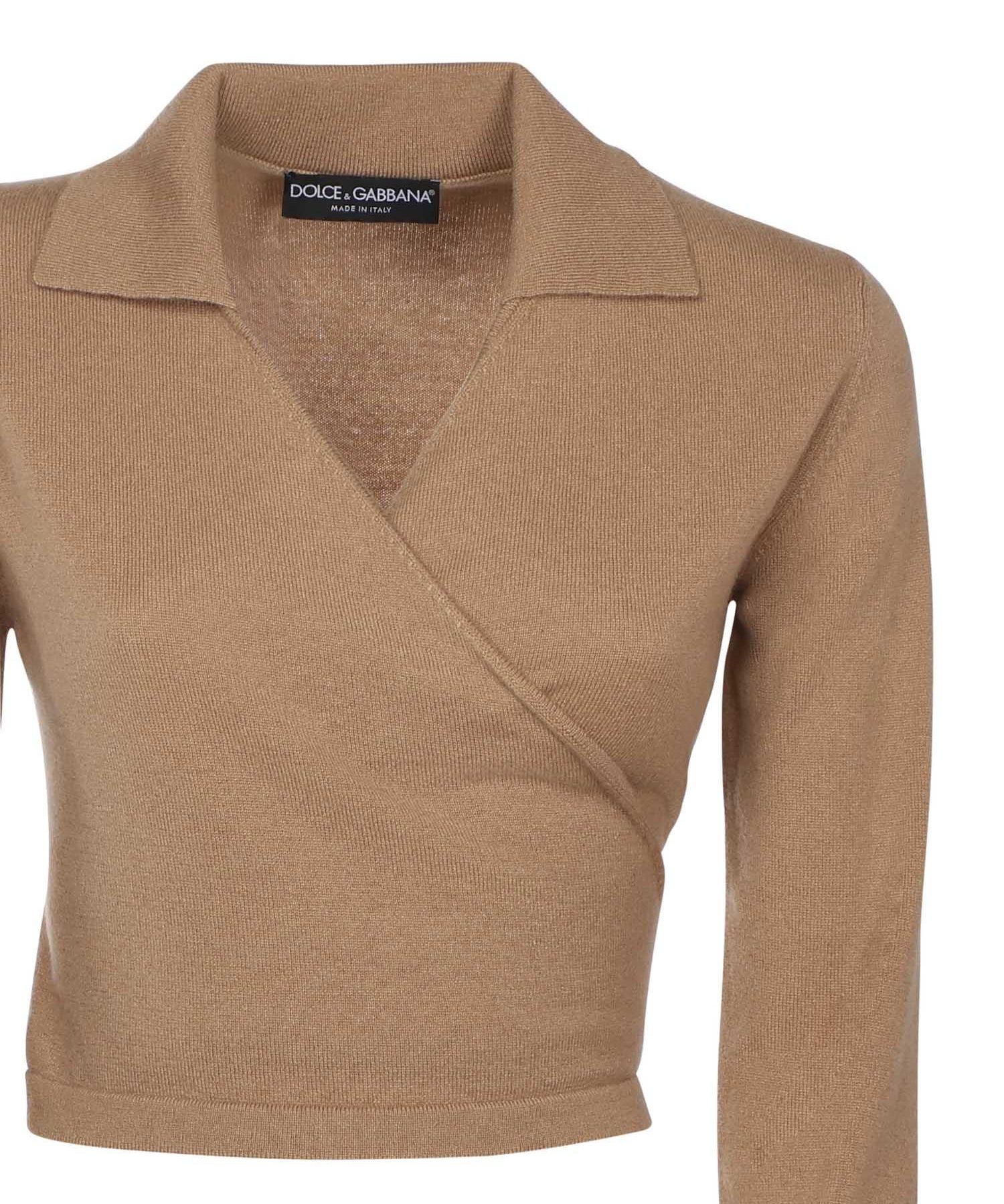 Cardigan incrociato in cashmere FXVB4T JBW0QM0172 DOLCE & GABBANA 