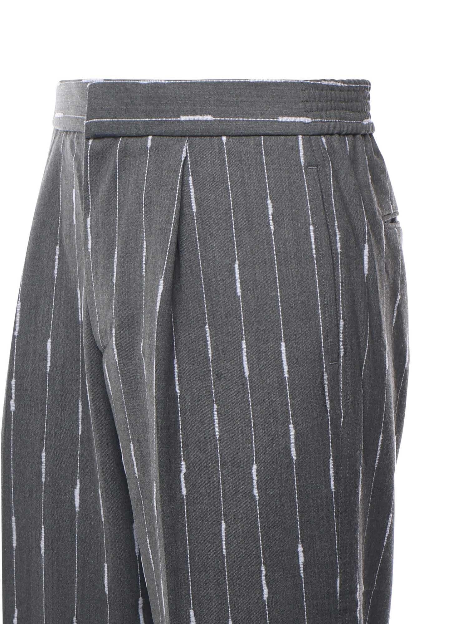 Pantaloni gessati con pinces PT005V3 GRY BONSAI 