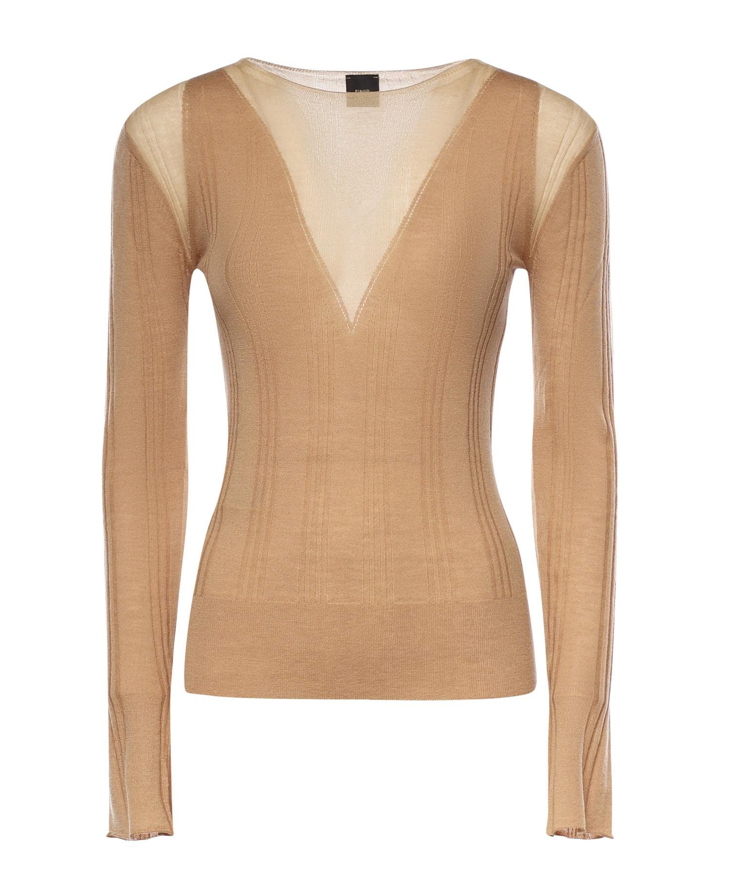 Maglia a coste con trasparenze 106317 A34BC83 PINKO 