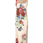 Abito longuette a tubino in raso stampa Fiori F6TTYT FSIB5H25PR DOLCE & GABBANA 