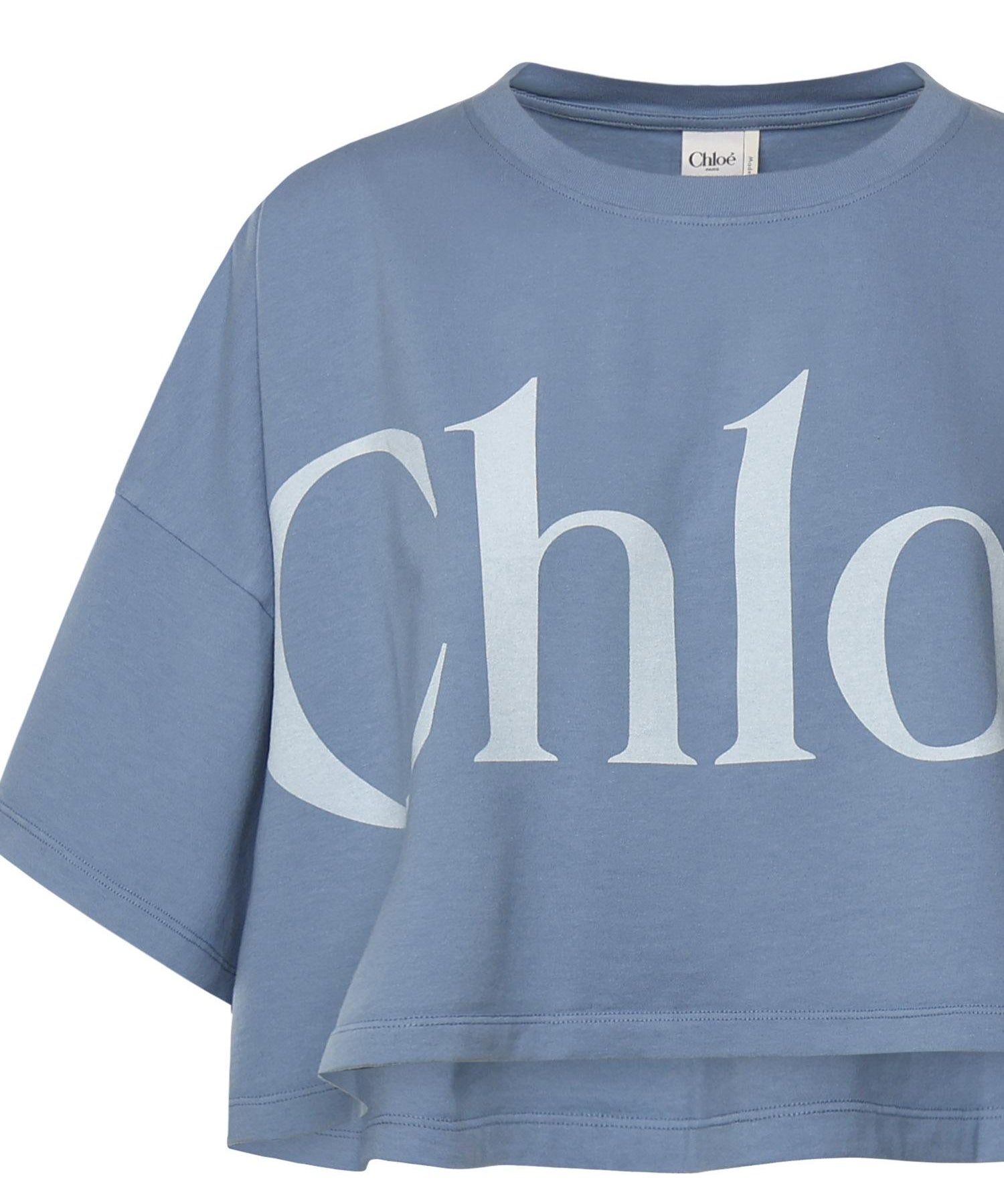T-shirt cropped con logo CHC25AJH09183 40Q CHLOÉ 