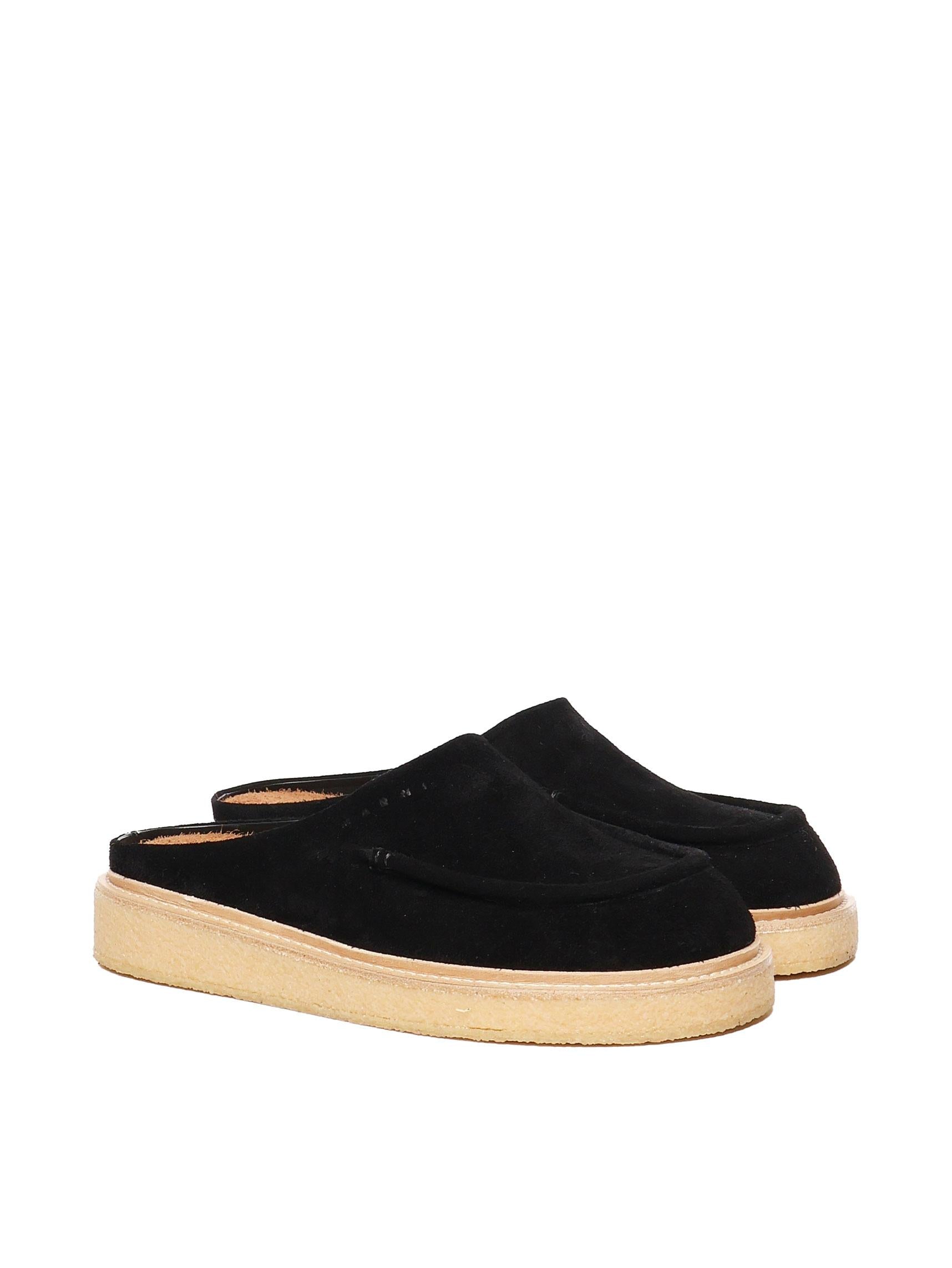 Sabot in suede nera con suola in para SBMR004004 P524600N99 MARNI 