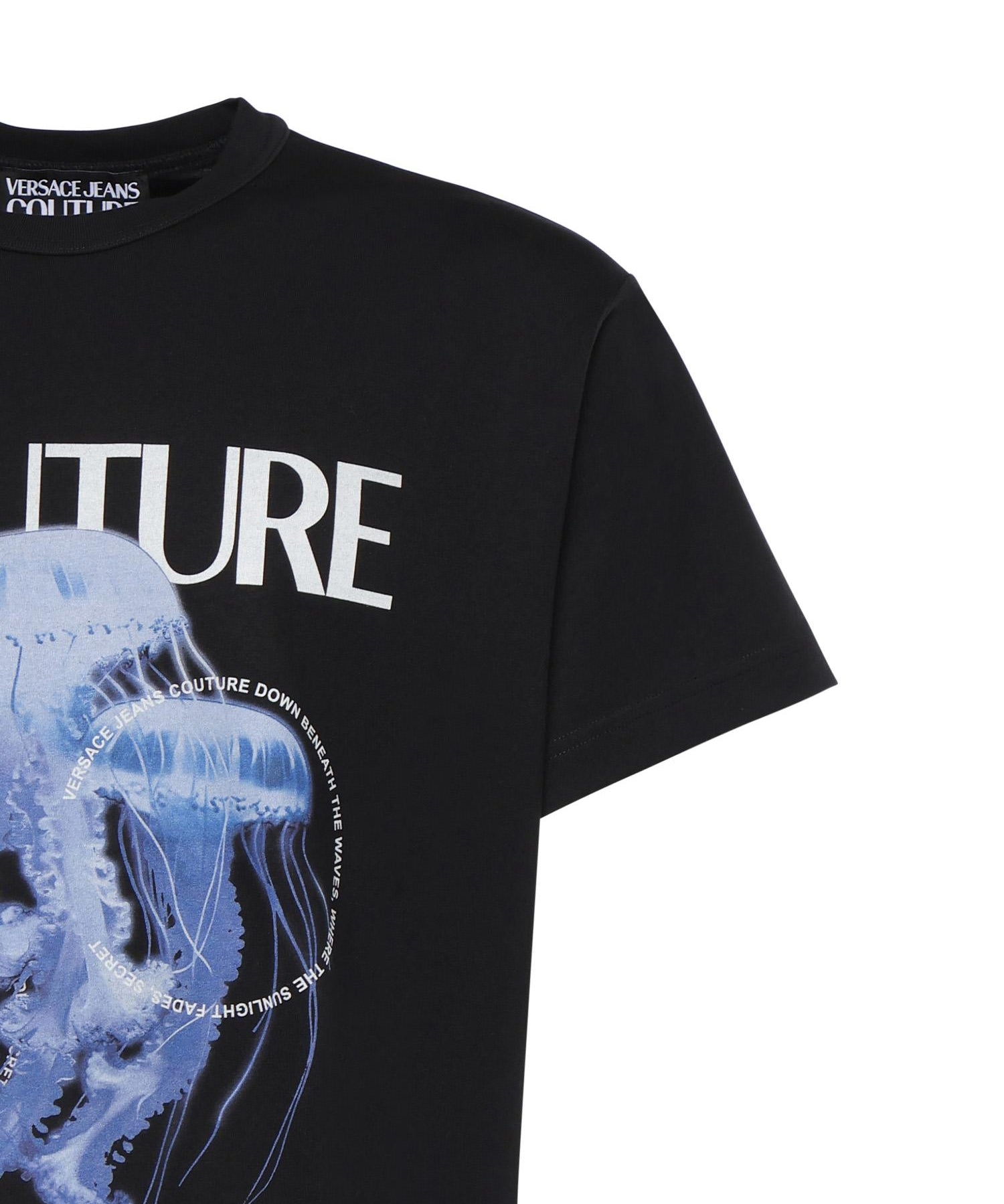 T-shirt in jersey di cotone con stampa 80GAHD07 CJ01Z899 VERSACE JEANS COUTURE 