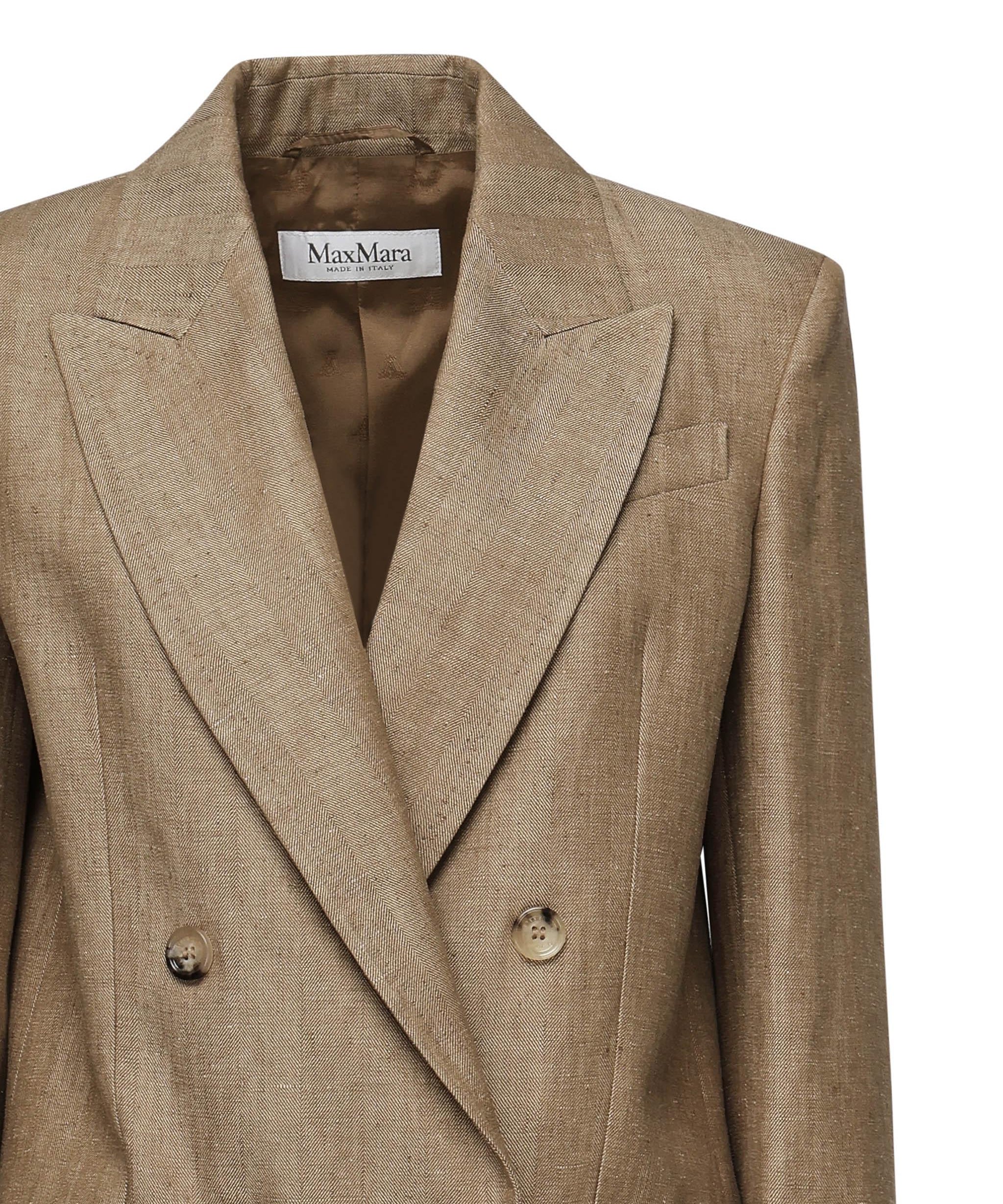 Giacca Gerla doppiopetto in lino <BR/> 2511041022600 001 MAX MARA 