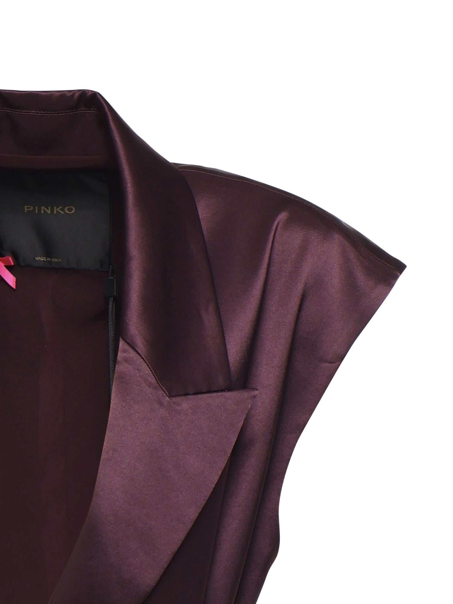 Giacca smanicata in satin 106585 A1Y5R57 PINKO 