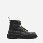 Stivaletti Tiger in pelle stampa cocco<BR/> 4601 3401 KROCK BLACK GIULIANO GALIANO 
