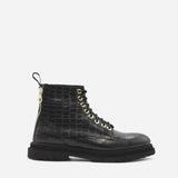 Stivaletti Tiger in pelle stampa cocco<BR/> 4601 3401 KROCK BLACK GIULIANO GALIANO 
