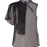 Top asimmetrico in seta 77AJM670 N0193899 GENNY 