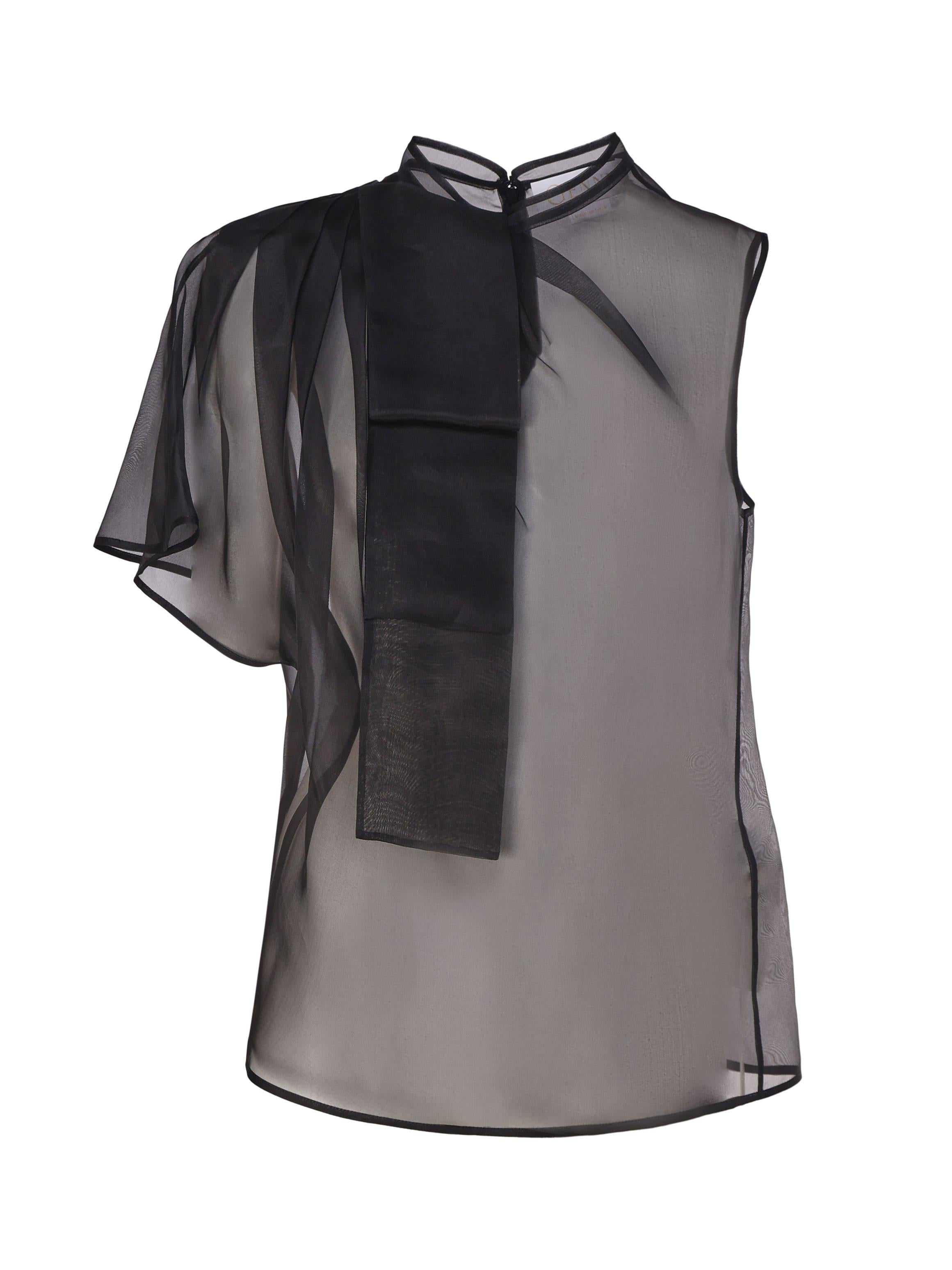 Top asimmetrico in seta 77AJM670 N0193899 GENNY 