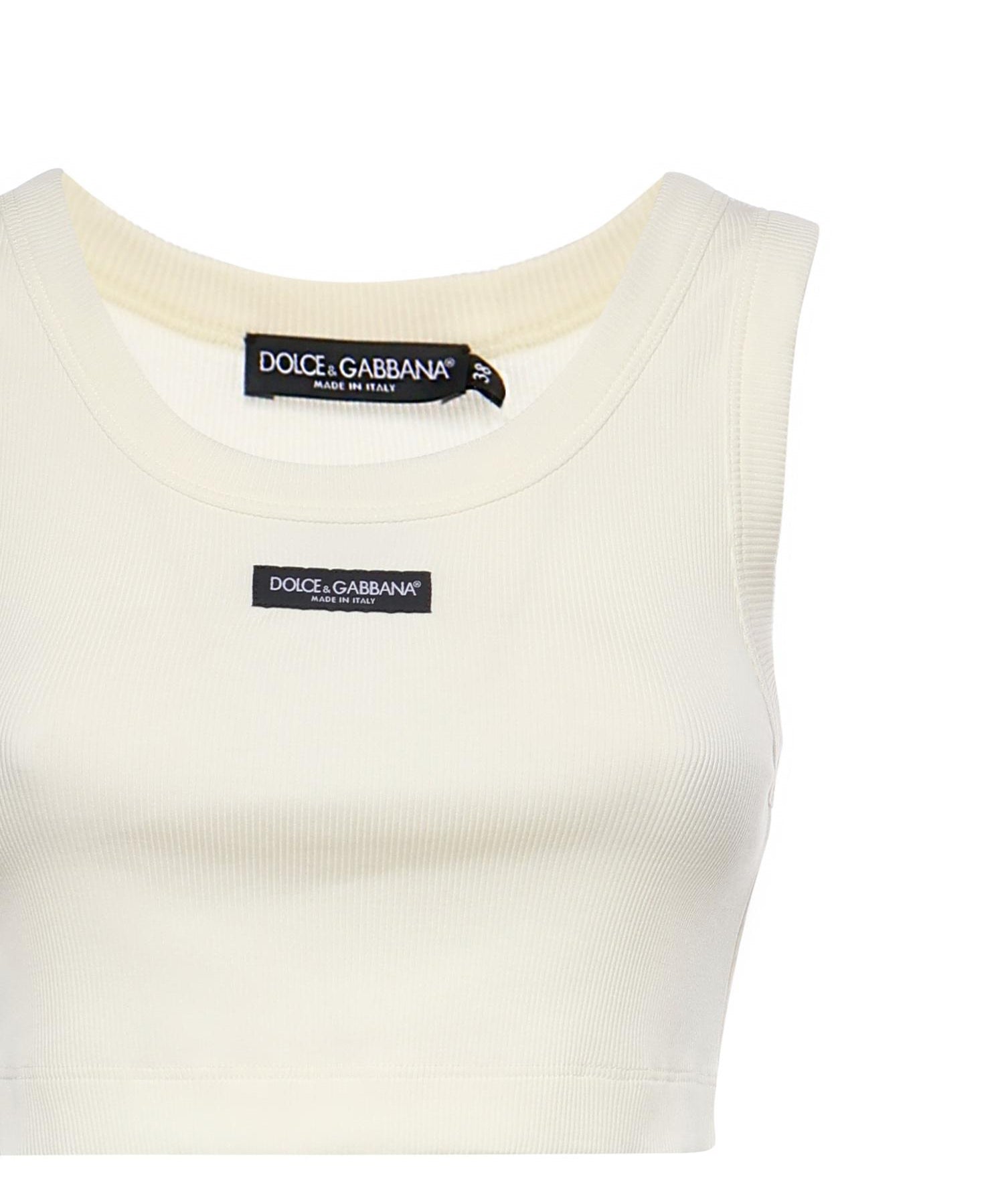 Canotta cropped a costine F8W40T FU7AVW0001 DOLCE & GABBANA 
